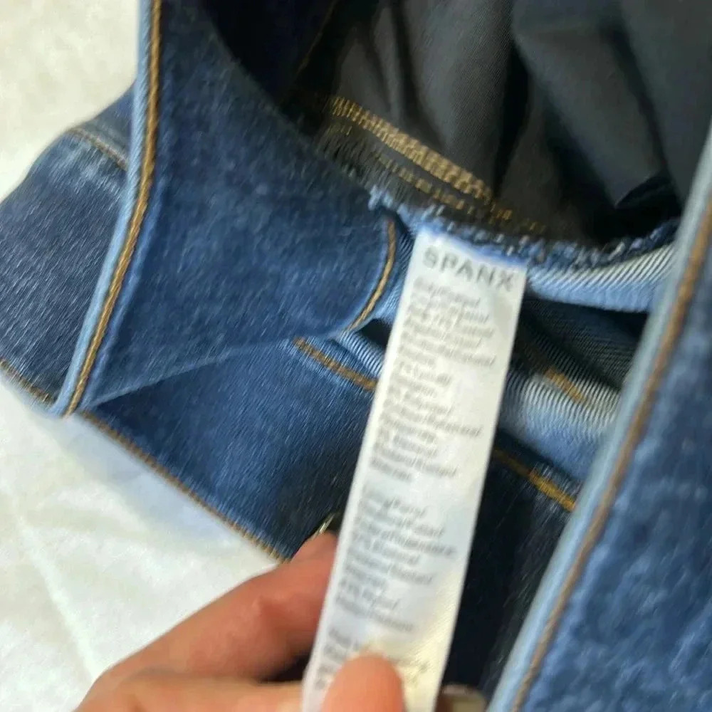 Spanx Cropped Flare High Waisted Blue Pull On Jeans S 20231R - Picture 8 of 11